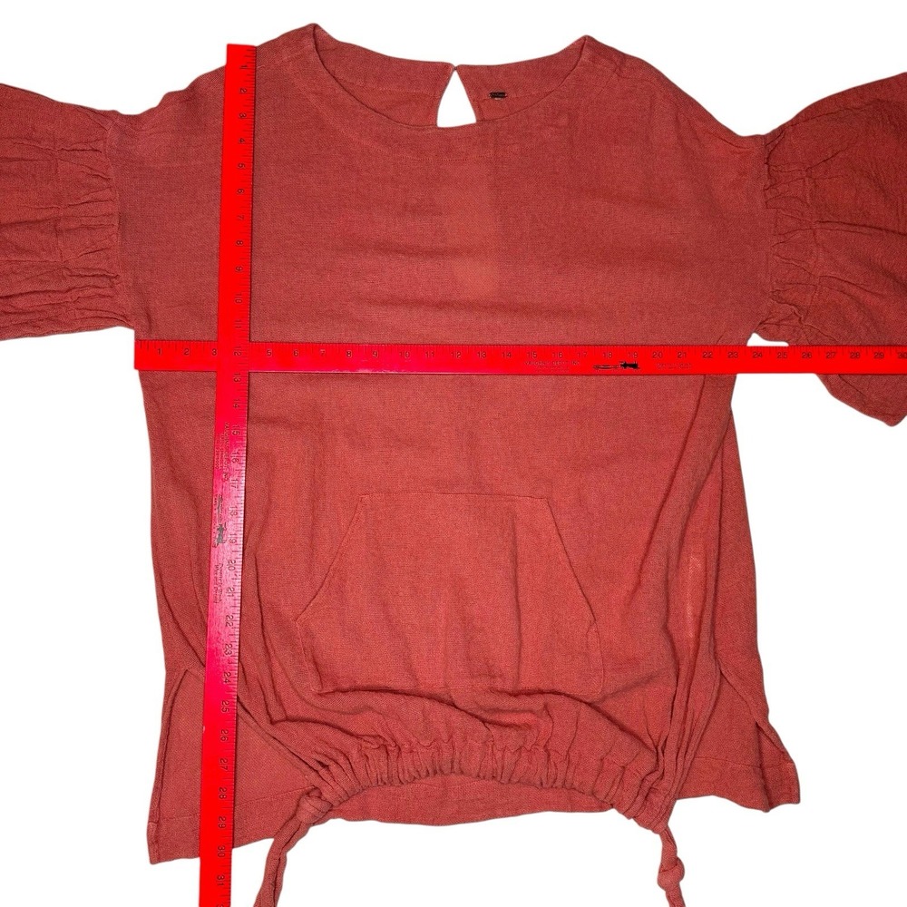 Free People Gauze Mesh Tunic Dress Oversized Cinnamon Orange Top L Boho - Picture 9 of 11